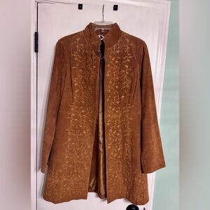 100% Suede Leather Embroidered Jacket